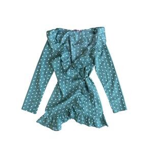 Verge Girl Green Polka Dot Wrap Dress Size AU6/US2